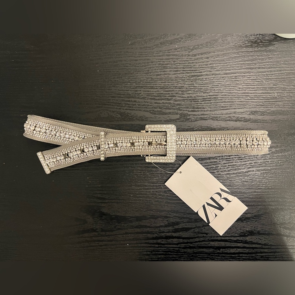 NEW Rhinestone silver belt, 80 - Picture 3 of 4